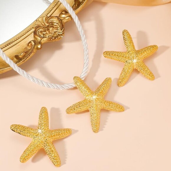 Starfish Jewelry Set | Boho Beach Summer Style | 14k Gold Plated - Picture 2 of 10